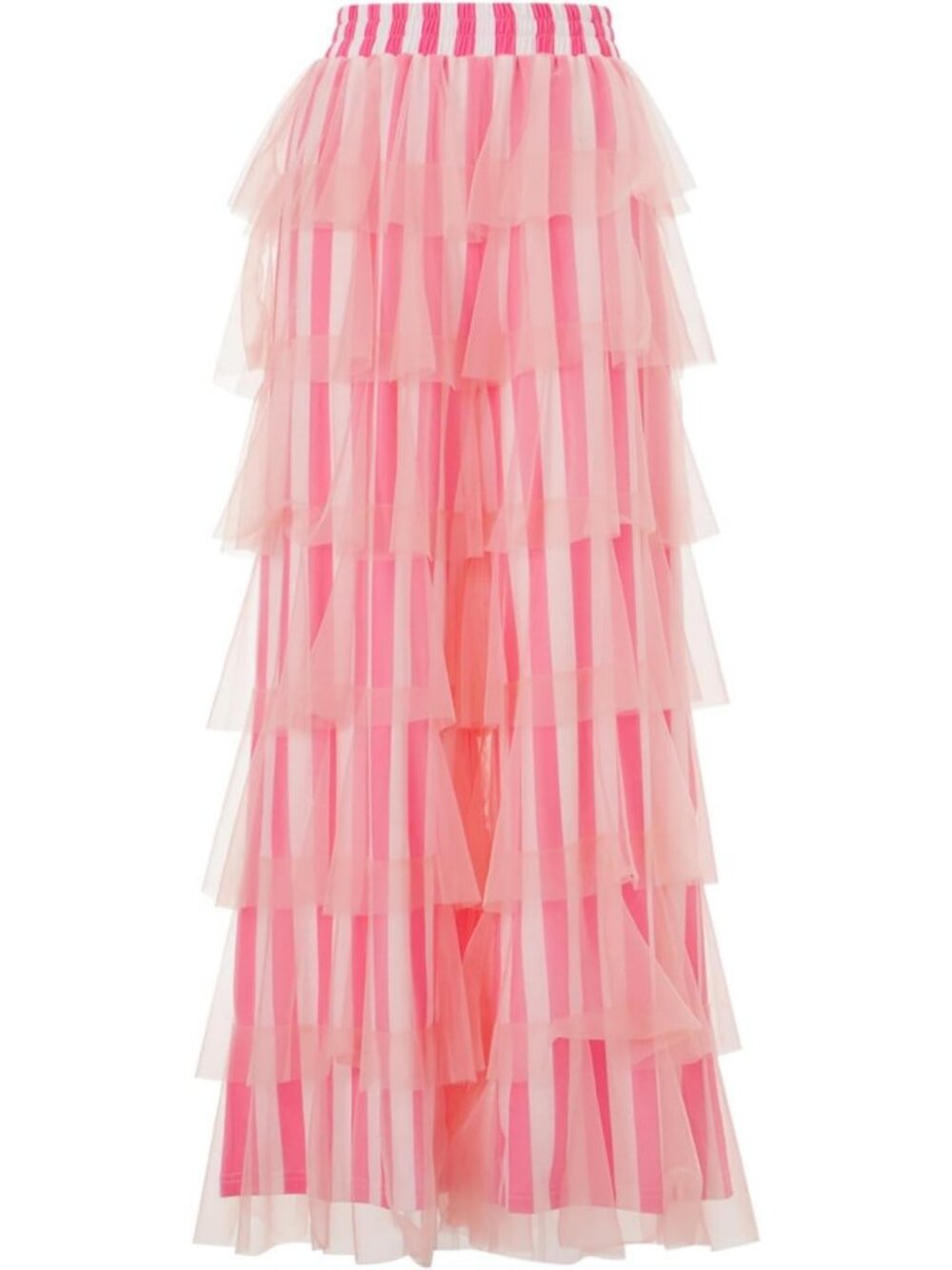 Chic Women's High Waist Tiered Ruffled Tulle Palazzo Pants - Mesh Wide Leg for